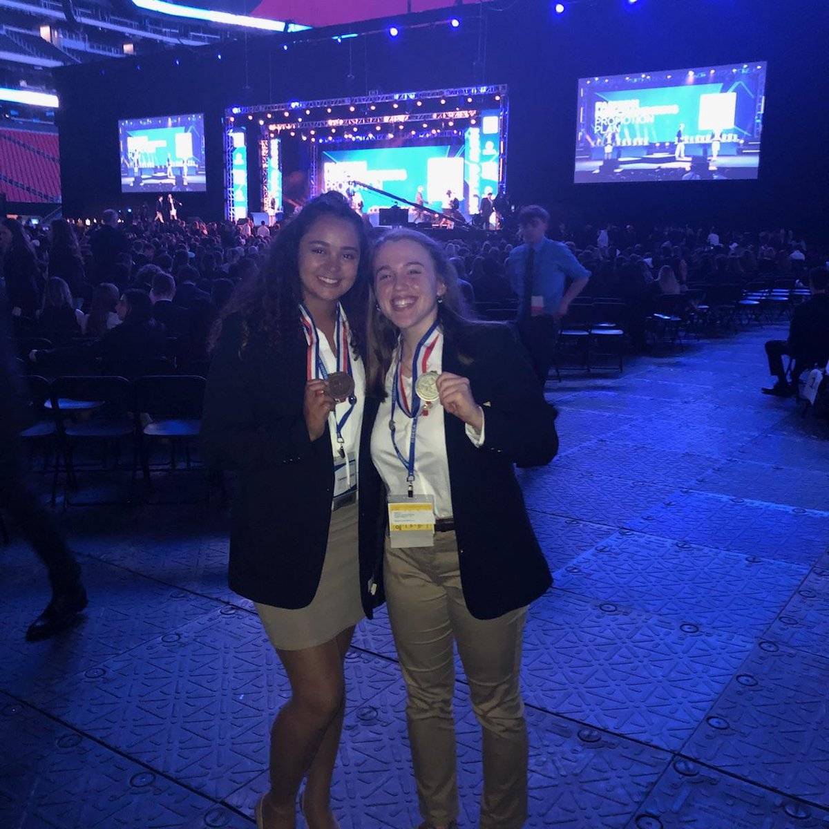 chscougarzone's tweet photo. Congratulations to our school store team for their win last night in School Based Enterprise event at DECA ICDC in Atlanta, GA. Top 10 out of 175 teams! We are proud of Cameron and Meghan for all their hard work. https://t.co/k7T5ggxnAv