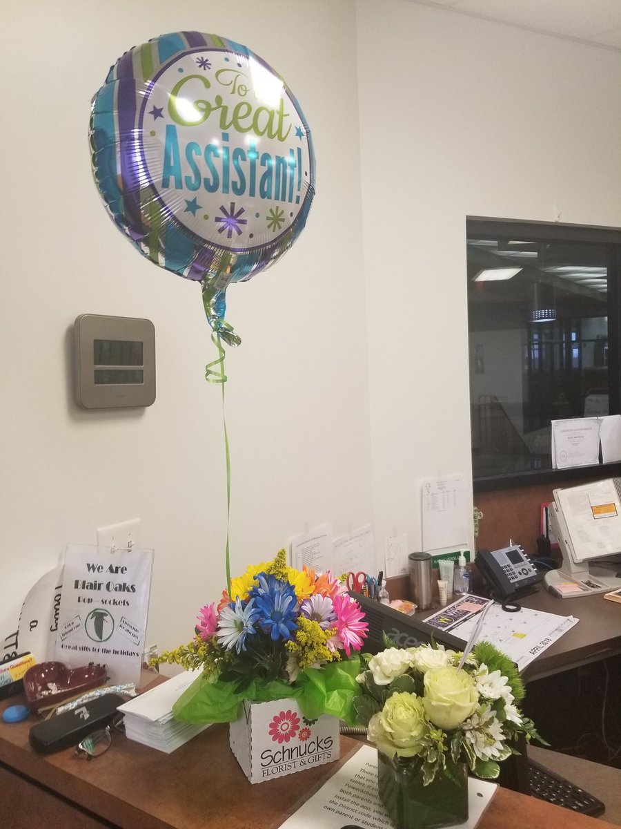Falcons_BMS's tweet photo. A big thank you on Administrative Assistants Day to the first voices you hear &amp; faces you see here @ BMS: Diana Hock &amp; Kathy Verslues! They make sure the building is running smoothly each day. They are the best in the business! #WeAreBlairOaks #HappyAdministrativeAssistantsDay https://t.co/wEBgjyvcFS