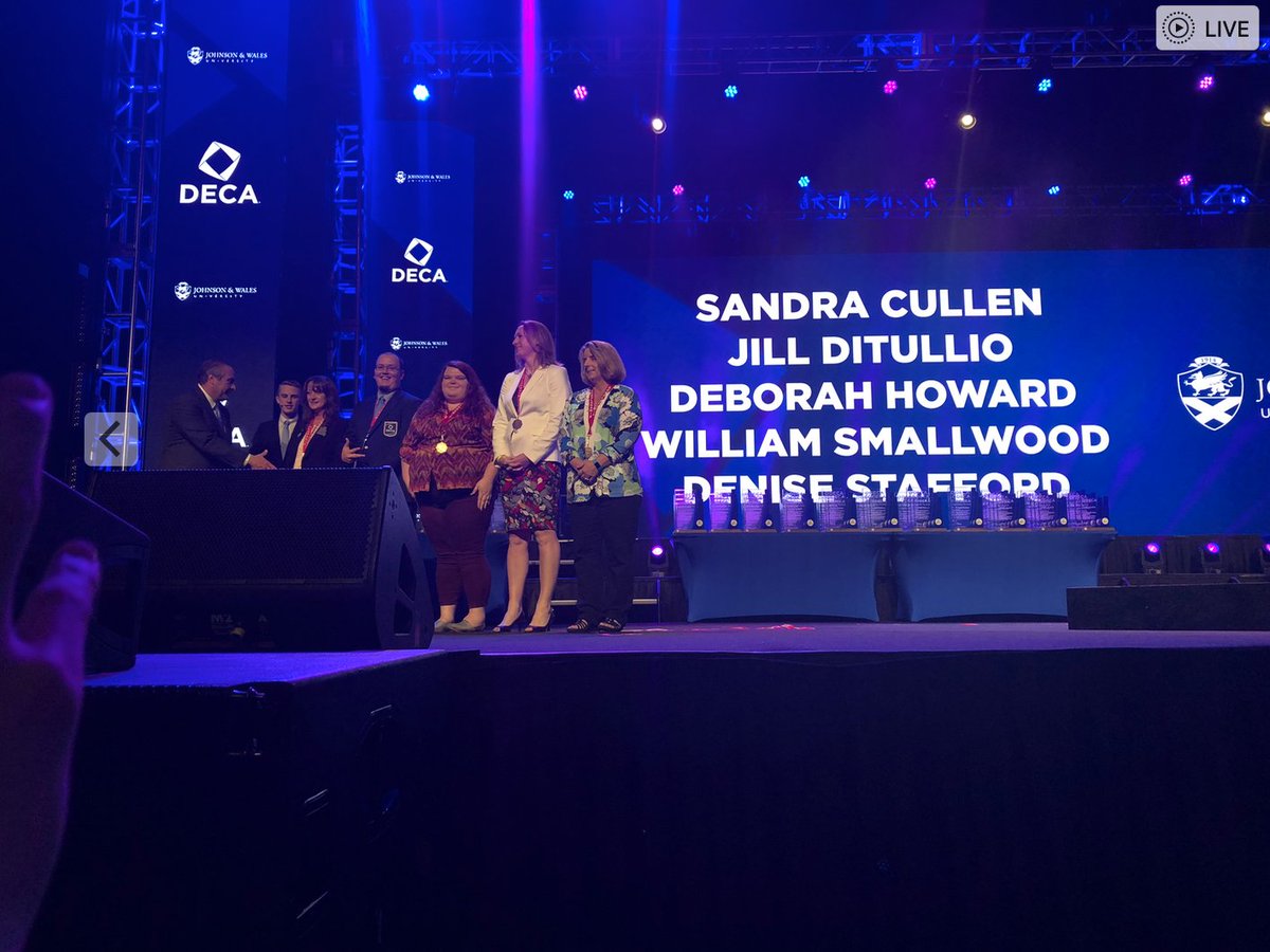 deca_pfhs's tweet photo. Congratulations to one of our Advisors , Mr. Smallwood, for winning the DECA Advisor Professional Development Scholarship during the Grand Awards Ceremony and earning an opportunity to attend DECA AMPED this summer at the Johnson & Wales Miami Campus! #DECAICDC2018 https://t.co/gPhiUnTluO