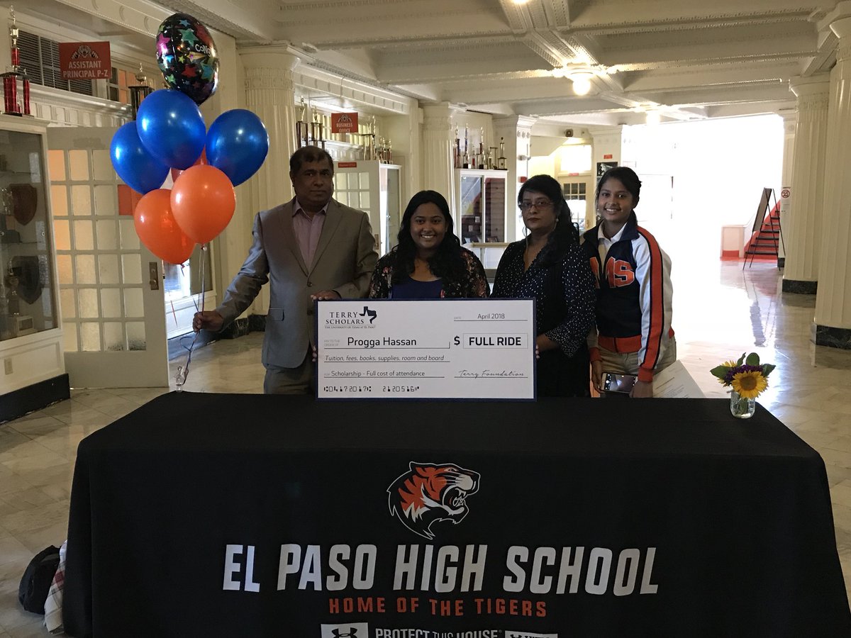 So excited for our Progga Hassan who received UTEP’s Terry Scholarship #FullRide <a href="/utepnews/">UTEP News</a> <a href="/ELPASO_ISD/">El Paso ISD</a>