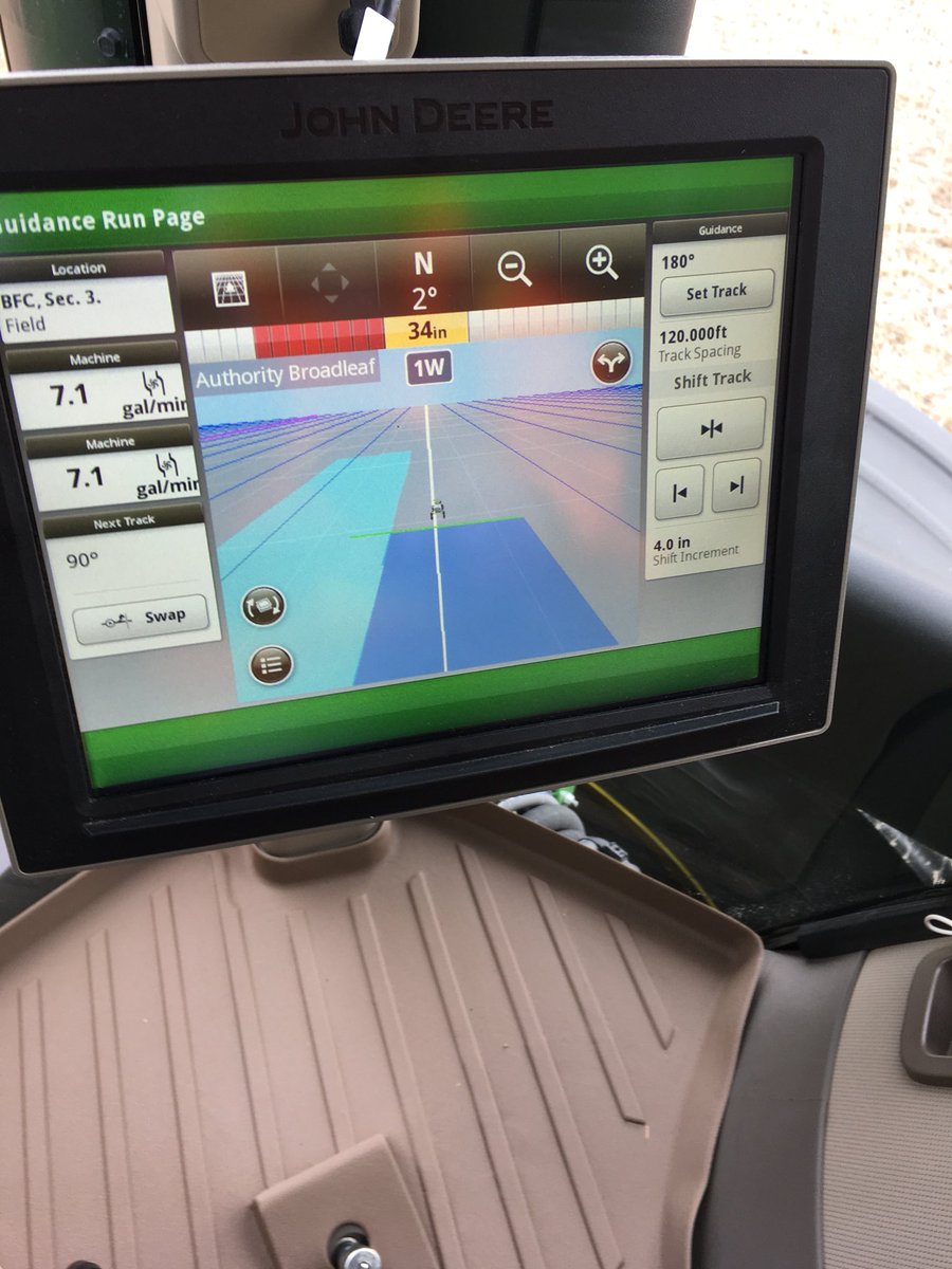 thesoosman's tweet image. Machine Sync in operation today in a couple new sprayers #exactapply @JohnDeere