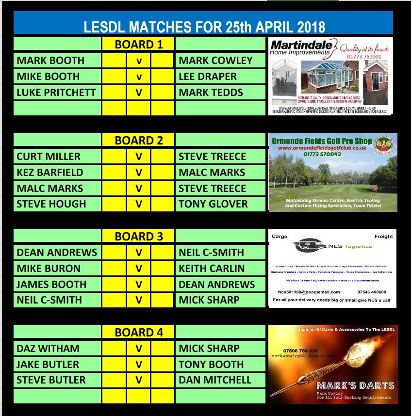 Here's tonight's order of play...some great games lined up tonight #lovethedarts