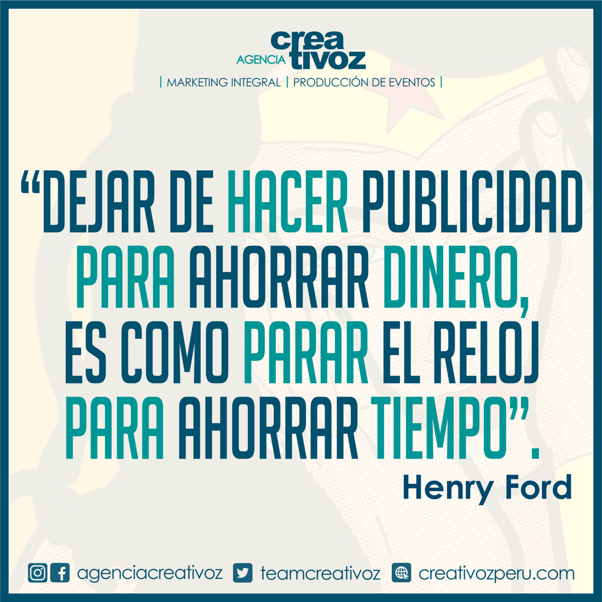 teamcreativoz's tweet photo. ¡La Publicidad!, más necesaria que nunca. #Frasedeldía #TeamCreativoz https://t.co/I66Z1yxdBs