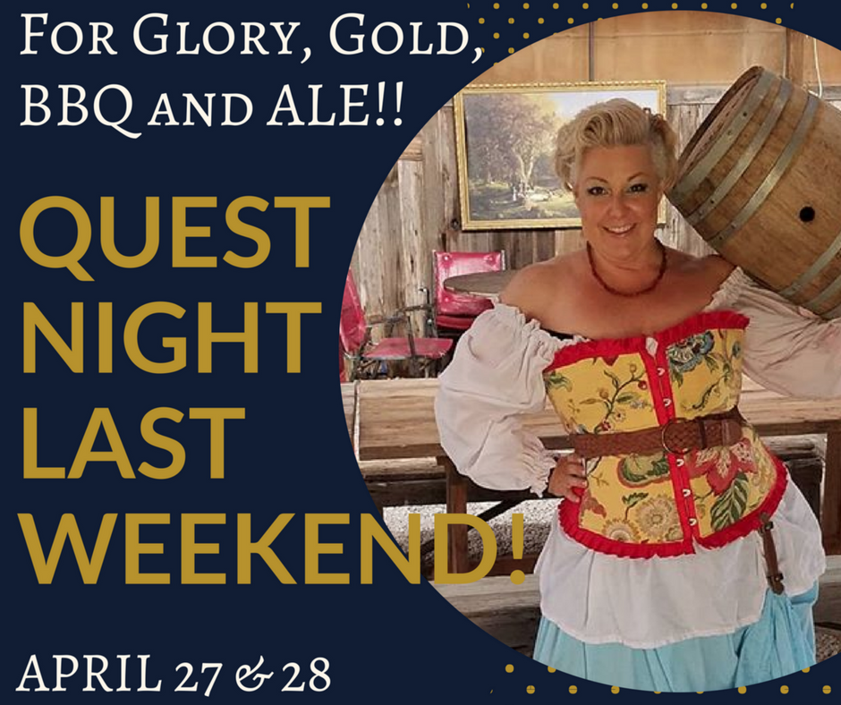 SCAREforaCURE's tweet photo. LAST WEEKEND!

You can still get tickets at https://t.co/kEFdiAku3b

Photo &amp; tavern slogan courtesy of our lovely #tavern mistress Jen.

#QuestNight https://t.co/aLH3fpUi0h