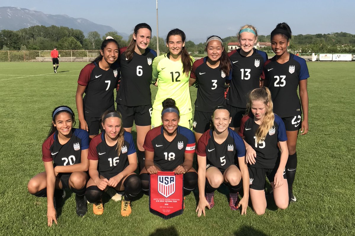 USYNT's tweet photo. The U-16 #USGNT opened the U-17 Women’s Torneo delle Nazioni in Slovenia today with an 8-0 win vs. Iran. Kailyn Dudukovich scored 4 times, with single goals from Van Zanten, Missimo, Cooper &amp; Byars. Italy up next tomorrow. https://t.co/NhqhMDaKLh