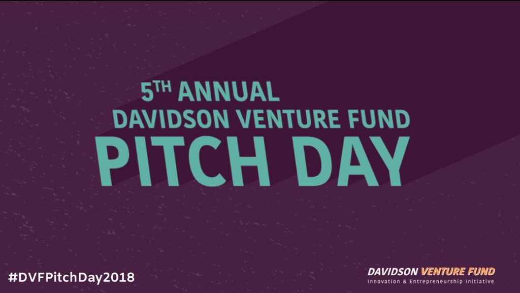 Davidson I&amp;E will be live-tweeting the Venture Fund Pitch Day today! If you’re on campus, come join us in the Wall Atrium at 4:30! Make sure to tweet out your pics and use #DVFPitchDay2018!