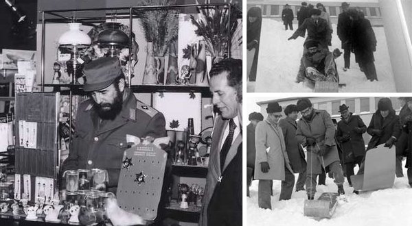 99piorg's tweet photo. On a layover in remote Gander, Fidel Castro checked out the airport gift shop, and when he saw some people sledding, well, one thing led to another ... https://t.co/MtI5sJ1dpy https://t.co/NHS9qnLYQJ