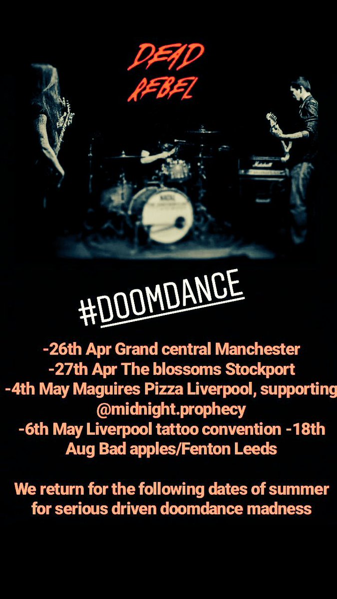 DeadRebelBand's tweet photo. Next few shows for Dead Rebel! #DoomDance https://t.co/Gqh8DY5FOK