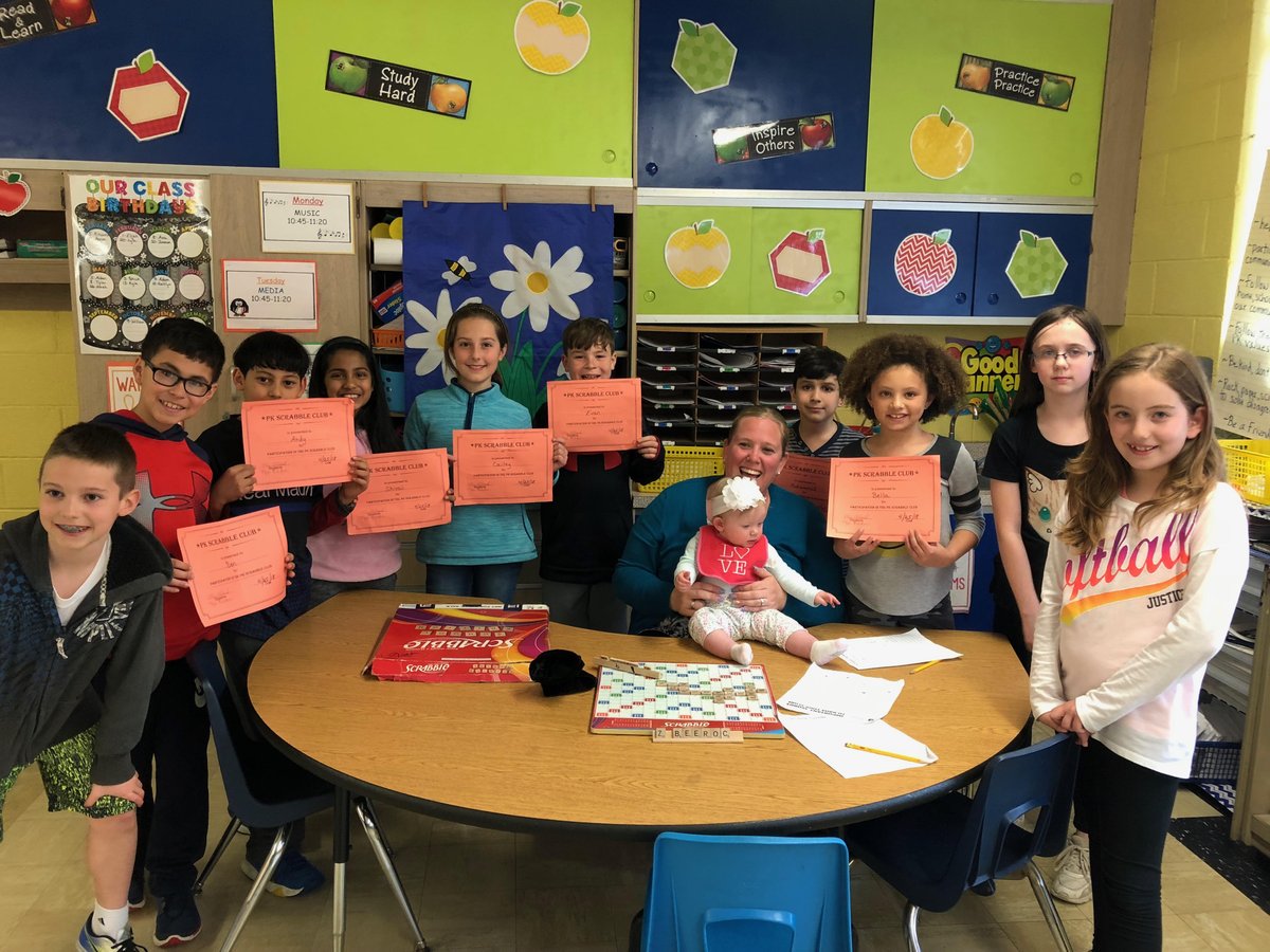 Thank you to Mrs. Seibert <a href="/Kseibert23/">Kristen Seibert</a> for being our Mystery Scrabble player today! A one point game! Congratulations to all of our awesome fourth graders here at PK!