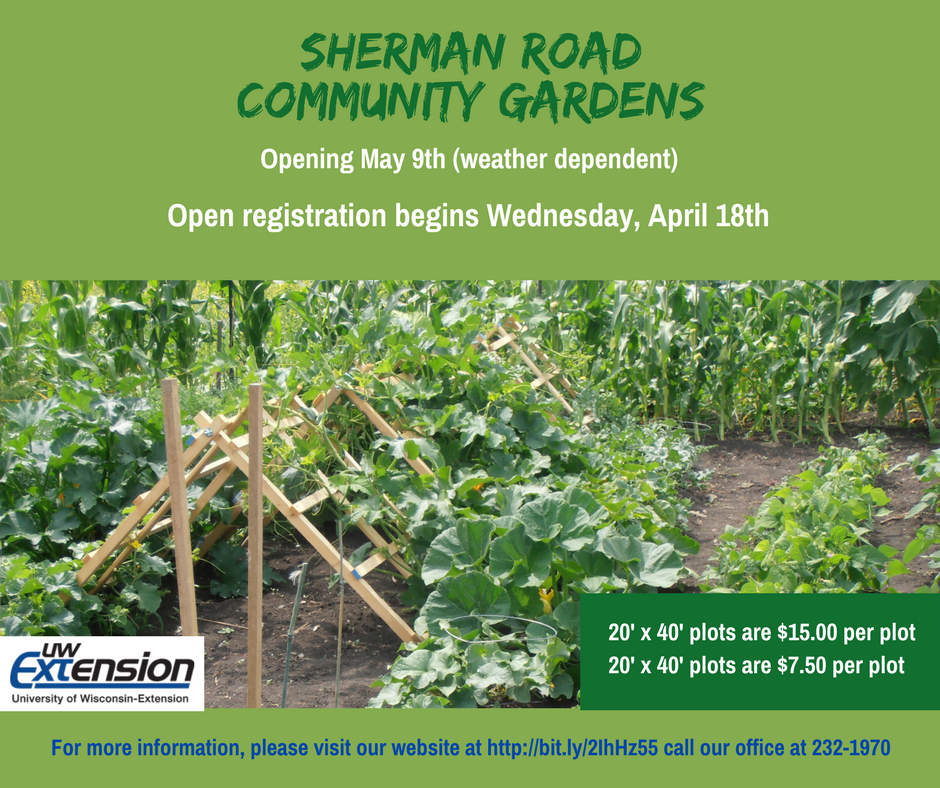 UWEXWinnebagoCo's tweet photo. We still have community garden plots available to rent! To register, stop by our office or visit our website: https://t.co/pIG2j0Sx0F #gardening #springishere https://t.co/I7bs8zB4zH
