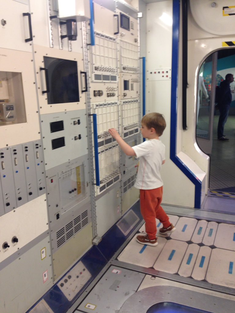 kidstravelblog's tweet image. So many switches to fiddle with in the mock up of the #ColumbusModule from the #InternationalSpaceStation at @spacecentre in #Leicester
