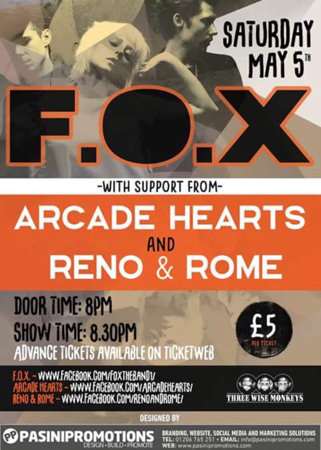 Colchester! We're back for another hometown show next Sat 5th May at <a href="/TWM_Colchester/">Three Wise Monkeys Colchester</a> support from <a href="/renoandrome/">RENO & ROME</a> 🙌🏻