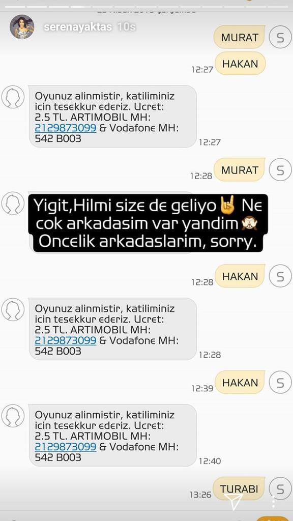 SERENAY AKTAŞ  
MURAT HAKAN TURABI YIGIT HILMICEM  DESTEK ❤
SEROMM  teskkur edrriz
<a href="/SerenayAktas/">Serenay Aktaş</a> #survivor2018