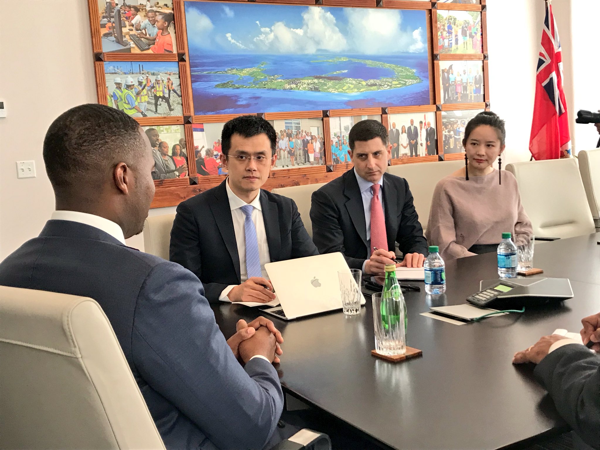 Premier David Burt on Twitter Binance CEO cpzhao & Co