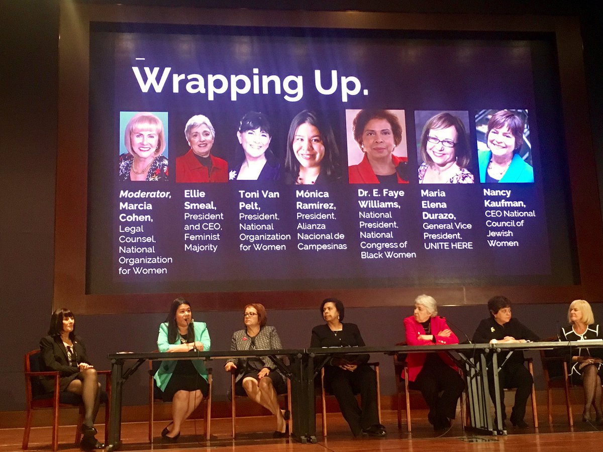 FeministFDN's tweet photo. A powerful group of inspirational leaders who are here to say #EnoughIsEnough. We will work until all people can #WorkSafeLearnSafe @elliesmeal @MonicaRamirezDC @ToniVP @DrEFayeWilliams @MariaEDurazo @NCJWCEO https://t.co/yHVtKLzkbg