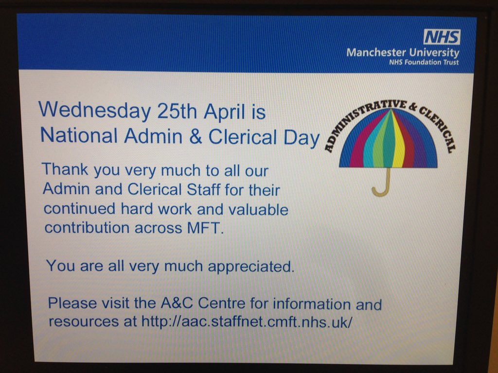 I enjoyed listening to our valued receptionists @TraffordHosp at Altrincham  today as part of #NationalAdminDay