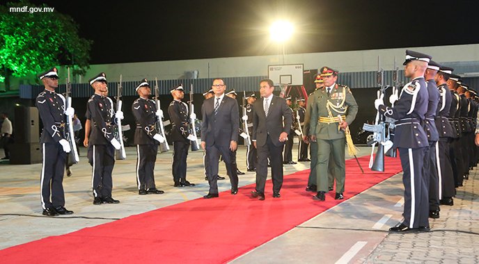 MNDF_mv's tweet photo. 126 Vana Sifainge Dhuvahuge Munaasabathugai Mirey Kalhuthukkalaakosheegai Beyvvi Khaassa Jalsa ge Therein #MNDF126 https://t.co/ssRB3c96CH