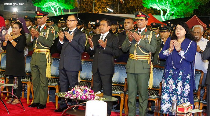 MNDF_mv's tweet photo. 126 Vana Sifainge Dhuvahuge Munaasabathugai Mirey Kalhuthukkalaakosheegai Beyvvi Khaassa Jalsa ge Therein #MNDF126 https://t.co/ssRB3c96CH