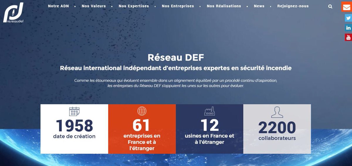 ReseauDEF's tweet image. Le Réseau DEF fête ses #60ans et lance son nouveau site web : reseaudef.com - Entreprises, expertises et réalisations : venez-y découvrir la singularité et la richesse du Réseau ! #securite #incendie #sauverdesvies #protegerlespatrimoines #elargirlechampdespossibles