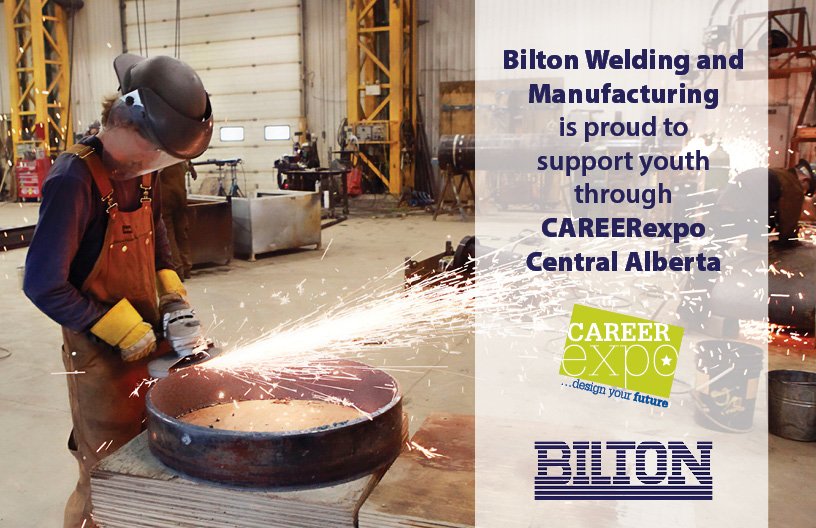 CAREERSNextGen's tweet photo. Looking forward to tomorrow's CAREERexpo in Red Deer! A special thanks to our sponsor, Bilton Welding and Manufacturing, for helping to make this event possible. #Careerexpo2018 https://t.co/rOI7jqoNty