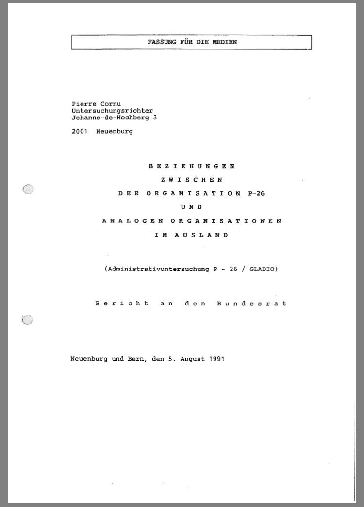 Nils_Gueggi's tweet image. Organisation P-26: Der Bundesrat veröffentlichte heute eine anonymisierte Version des «Berichts Cornu» admin.ch/gov/de/start/d… #P26 #Gladio
