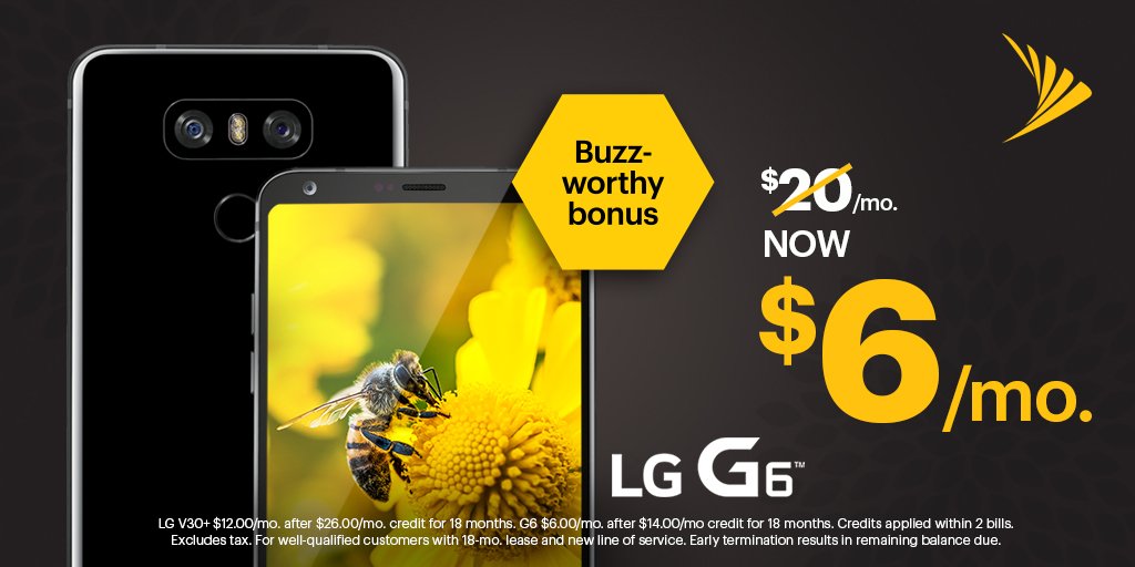 NuWaveSprint26's tweet photo. Get the BEST price on incredible LG smartphones at Sprint, like the
G6 for only $6/mo. Hurry, limited time! https://t.co/n2MX05yk1J