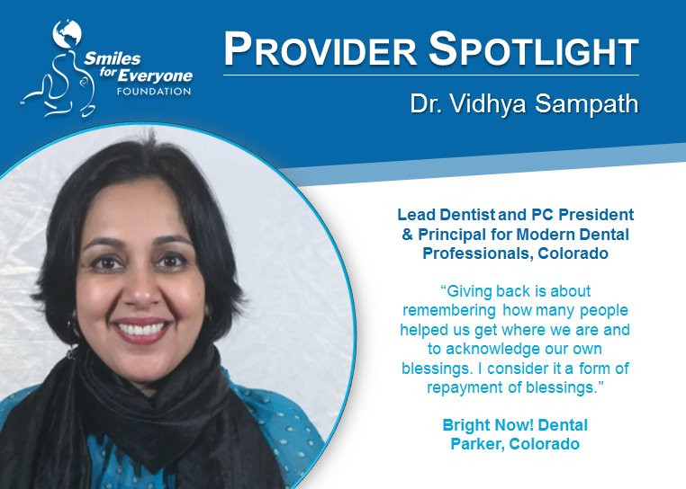 This quarter's Provider Spotlight goes to Dr. Vidhya Sampath for her continued dedication to helping others and delivering smiles for those in need!
Read more: bit.ly/2JriwfT

#dental #dentist #smile #volunteer #grateful #spotlight