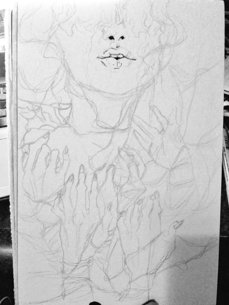Ssentience's tweet photo. This gal is taking awhile 🌱

#traditionalart #watercolor #lineart https://t.co/lMRNGq9zhE