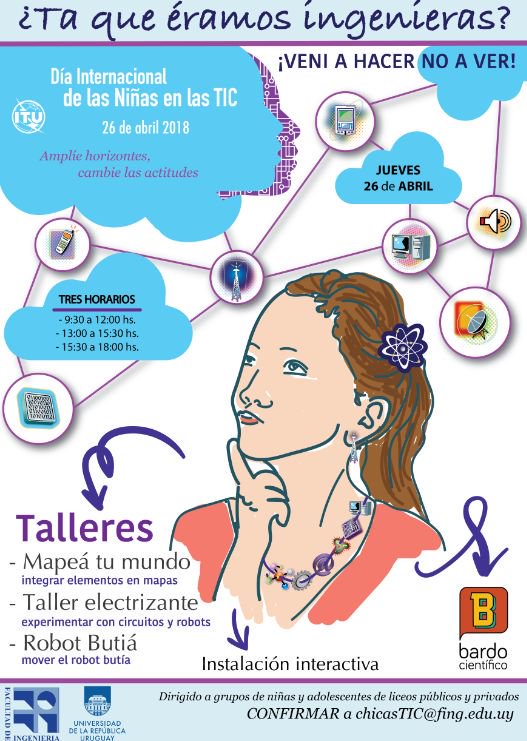 fisicamartin's tweet photo. DÍA INTERNACIONAL DE LAS NIÑAS EN LAS TIC
M3 Mujeres Creando Cultura Científica
26 y 27 de abril actividades diversas
Facultad de Ingeniería @montevideoIM @inju_uy @mec_educacion @ClubesdeCiencia @ANEP_Uruguay @BardoCientifico @inmujeres_uy @midesuy @MIEM_Uruguay @girlsintech_uy https://t.co/7UKXGFylvf
