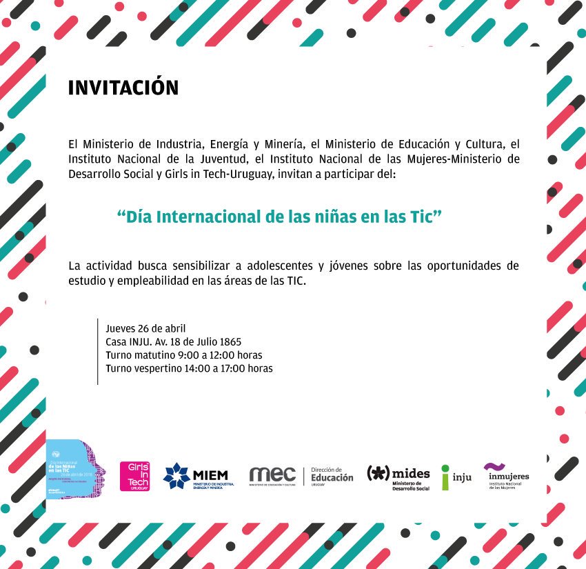 fisicamartin's tweet photo. DÍA INTERNACIONAL DE LAS NIÑAS EN LAS TIC
M3 Mujeres Creando Cultura Científica
26 y 27 de abril actividades diversas
Facultad de Ingeniería @montevideoIM @inju_uy @mec_educacion @ClubesdeCiencia @ANEP_Uruguay @BardoCientifico @inmujeres_uy @midesuy @MIEM_Uruguay @girlsintech_uy https://t.co/7UKXGFylvf