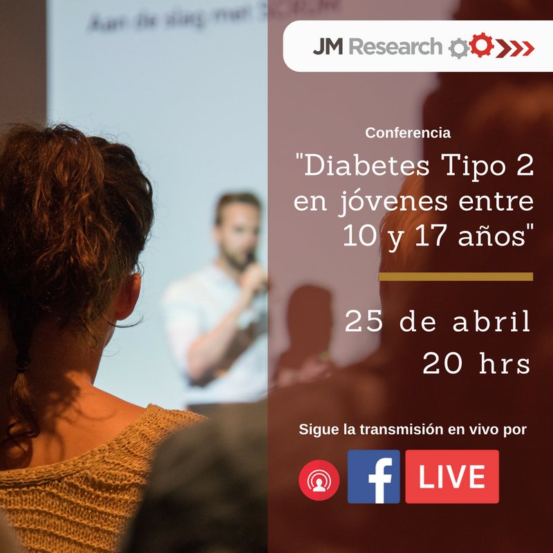 jm_research's tweet photo. Entra a nuestra página de FB https://t.co/jRJfRozmuQ y sigue la transmisión en vivo.
#DMT2 #DiabetesTipo2 #DiabetesInfantil #FacebookLive https://t.co/728KmqtDhE