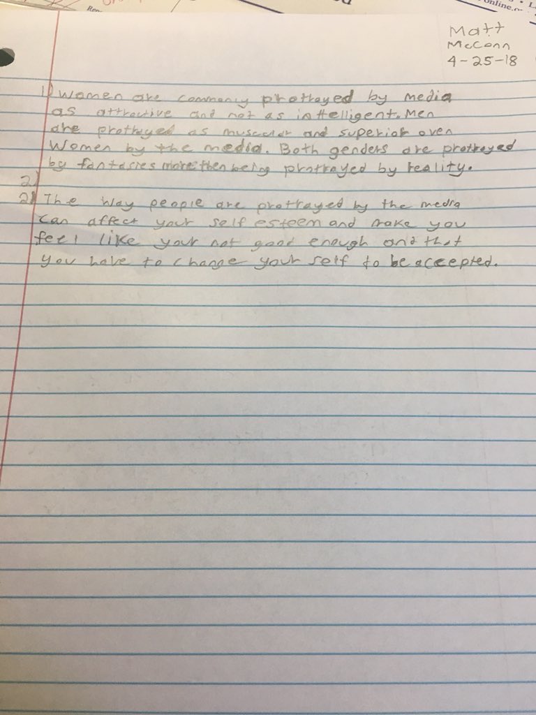 Gender equality day is tomorrow. Student responses to discussion questions. #GettingTo5050