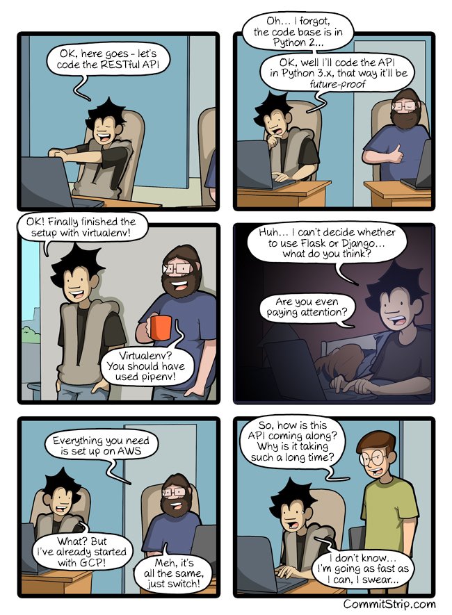 CommitStrip's tweet photo. Why does it take such a long time?
 https://t.co/kDvCqplO78 https://t.co/LxLTBDsBM6