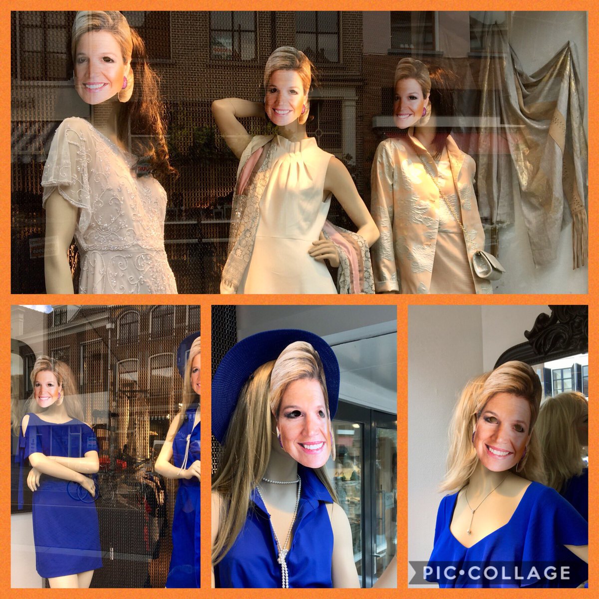 IlocheZutphen's tweet photo. #Koningsdag2018  #windowshopping #koninginmaxima #jurk #watzalzedragen #benieuwd #Zutphen https://t.co/vv1AhBYnkr