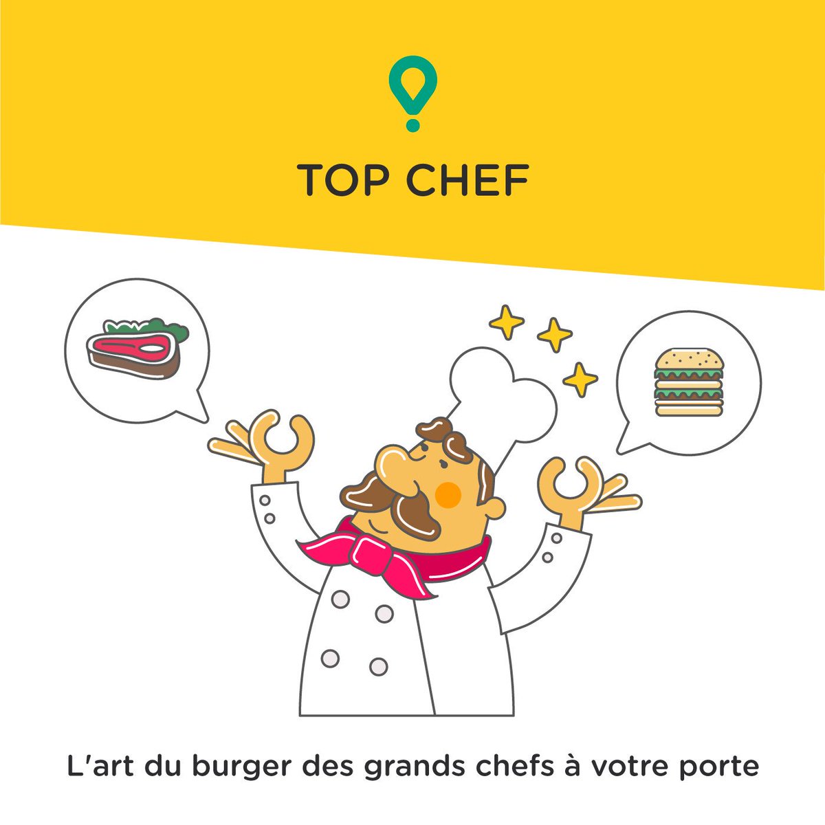 Finale #TopChef2018 ⚡️ Ce soir dégustez un burger gourmet : #livraisongratuite chez L’Artisan du Burger 🍔👨‍🍳