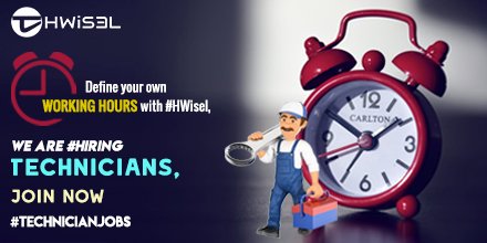 Hwiselinfo's tweet photo. Define your own working hours with #HWisel, We are #HiringTechnicians, join now. https://t.co/oifocUeE8b #TechnicianJobs https://t.co/fhSkDIDpa6