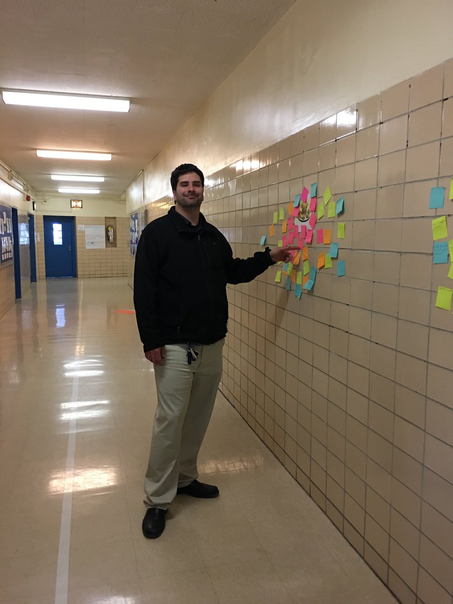 JudyWilsonSINY's tweet photo. Working w/staff @egbertwildcats IS2R for @ELI40NYC. Teachers ran with the #QFocus strategy. Teacher Alex's Ss asked questions from a picture based on SS Unit using color coded Post-its so classes can see each others' questions. @RightQuestion #makejustonechange @tmars54_thomas https://t.co/AbijW4G14K