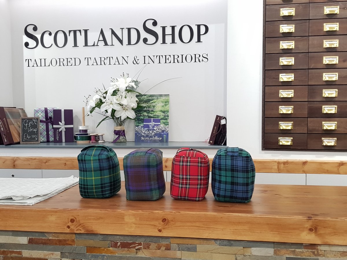 ScotlandShop's tweet photo. What a lovely doorstop! Another wonderful tartan-crafting workshop today with Sarah of @WhatTheCraftUK. It's just a shame we couldn't keep them on display. https://t.co/BT3EpOAW8B