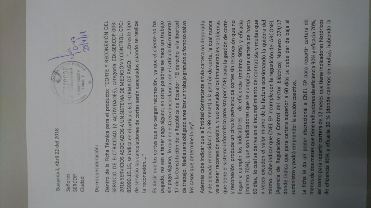 mikel_ecuadoria's tweet photo. @SERCOPec @Sercop_zonal5 Señores Sercop estan abusando de nuestros derechos con el catalogo de corte y reconexion https://t.co/4hffKT38az
