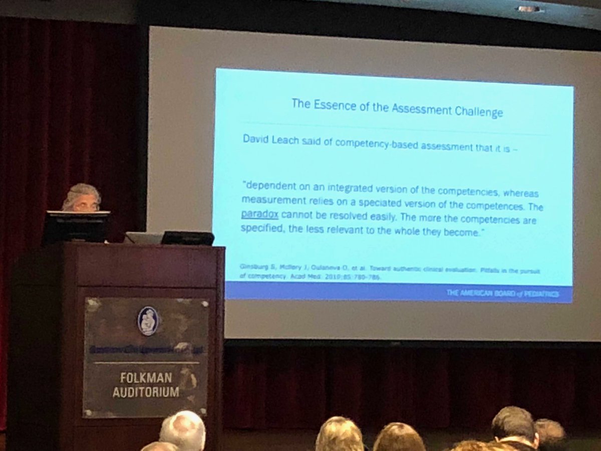 GraceHuangMD's tweet image. Two favorites here - my hero Carol Carraccio from ABP, and a quote from David Leach formerly of the ACGME on the assessment paradox. #competencybasedassessment #GMEday @BCHAcademy