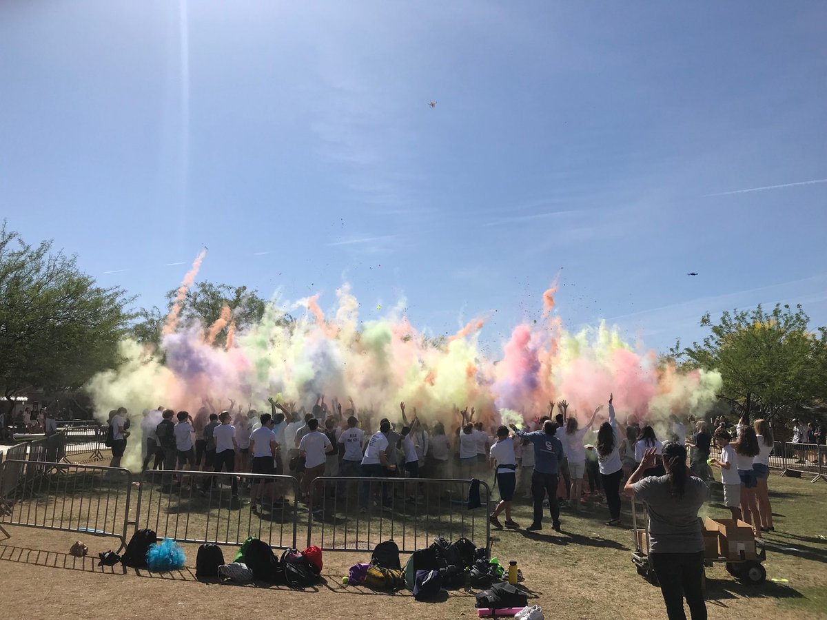 Check out the Color Party as a part of the Lib Dub video today at Cactus Shadows. At CSHS it is go big or go home! #CSHSPRIDE