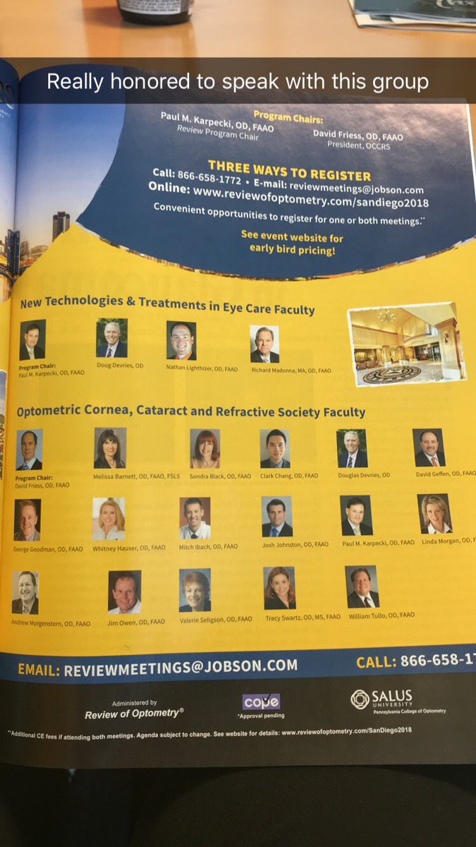mitchelibach's tweet photo. Excited to lecture with this star-studded group at OCCRS. Come check out the meeting 4/28-4/29 in San Diego. #OCCRS https://t.co/4C6okajq5J
