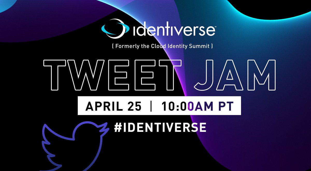 Identiverse's tweet photo. Get ready....the #Identiverse Tweet Jam will kick off in 15 minutes! 😆 Get the details + join us at 10am PT / 1pm ET! https://t.co/vlezMesjMa #cloudidsummit @elinormills https://t.co/np6SdiOKTv