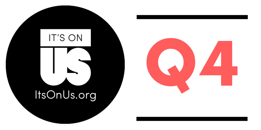 ItsOnUs's tweet photo. Q4: How can students discourage and call out behavior that perpetuates rape culture? #IOUChat https://t.co/rBsjsKVHRl