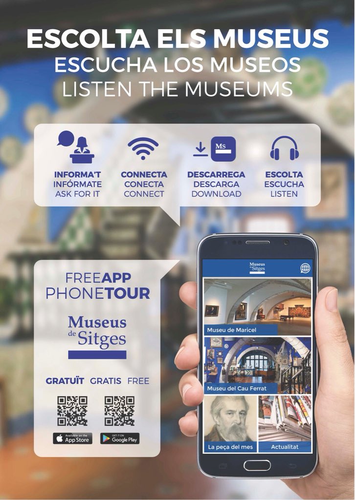 MuseusDeSitges's tweet photo. Acabamos el día #heritageMW con acento tecnológico.
Nuestra app permite llevarte nuestros museos en el bolsillo!
Mañana seguimos hablando de #professionsMW en #MuseumWeek #MuseumWeek2018
#Sitges #instamuseum #igersitges https://t.co/Dxr8a6Rg4S