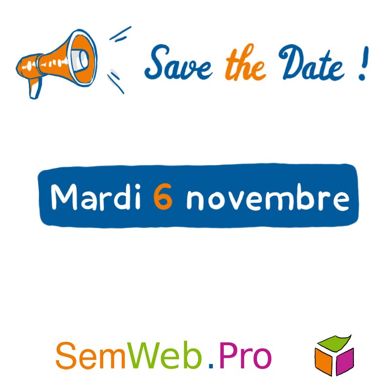 semwebpro's tweet photo. À VOS AGENDAS : la sixième édition de https://t.co/AFPbkflucM aura lieu mardi 6 novembre au FIAP Jean Monnet, à Paris ! #SaveTheDate #semwebpro #semweb #websem #semantics #semantique #webdesdonnées #RDF #ontology #webofdata https://t.co/2Dm4tBvlJR