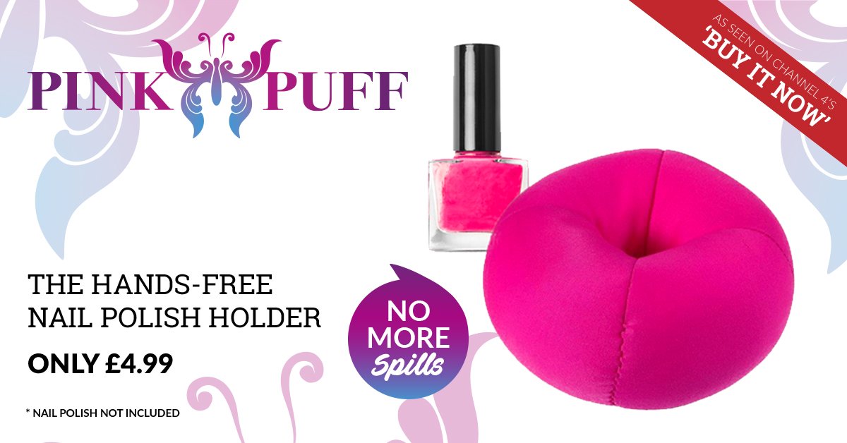 JML_Direct's tweet photo. As seen on tonight's @BuyItNowC4 - featuring @misspinkpuff and @Ken_Daly_JML - No more spills when you varnish your nails on-the-go. Buy It Now! - https://t.co/L8veJR6sWn #PinkPuff #buyitnow https://t.co/zWWvJKaa35