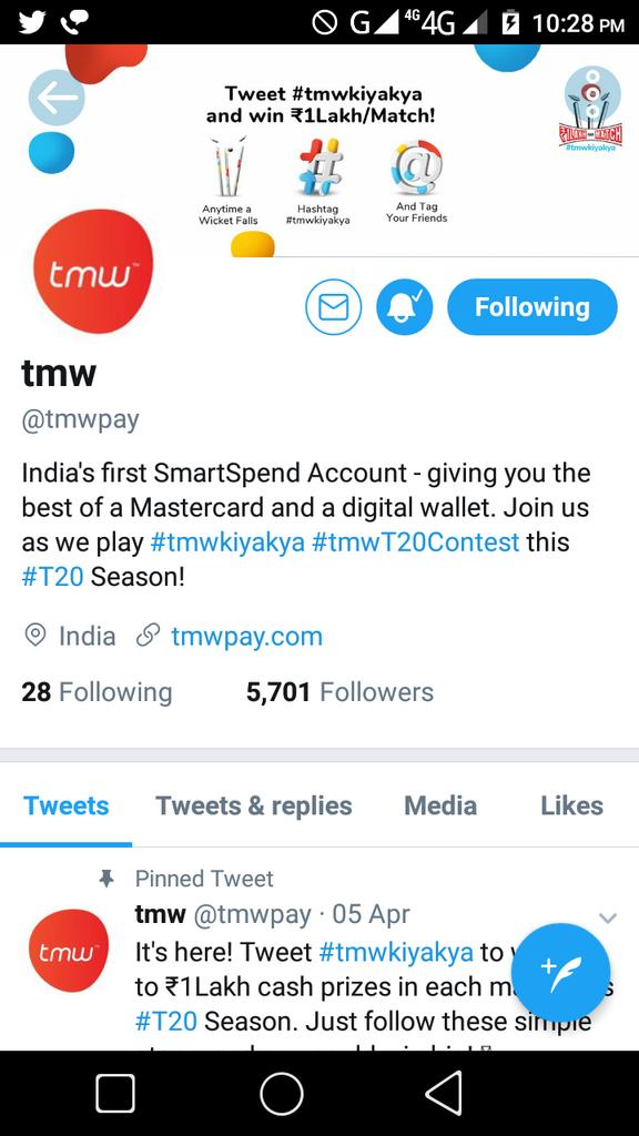 <a href="/tmwpay/">tmw fintech pvt ltd.</a> #tmwTweetRuns  tmw.is/gettheapp