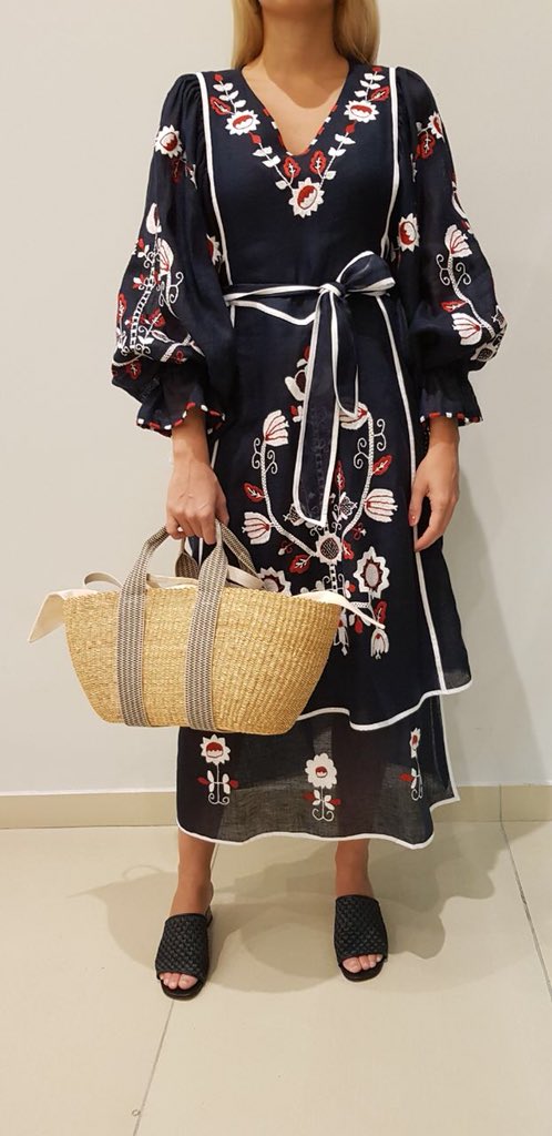 Boutique_1's tweet photo. Be inspired by #VitaKin this season and pair one of the Ukrainian designer’s embroidered dresses with a @muunberlin basket to get you summer party ready. Available at @MallofEmirates and #B1London #Summer #Fashion #Vitakin #Strawbasket https://t.co/8rUM9fdj9c