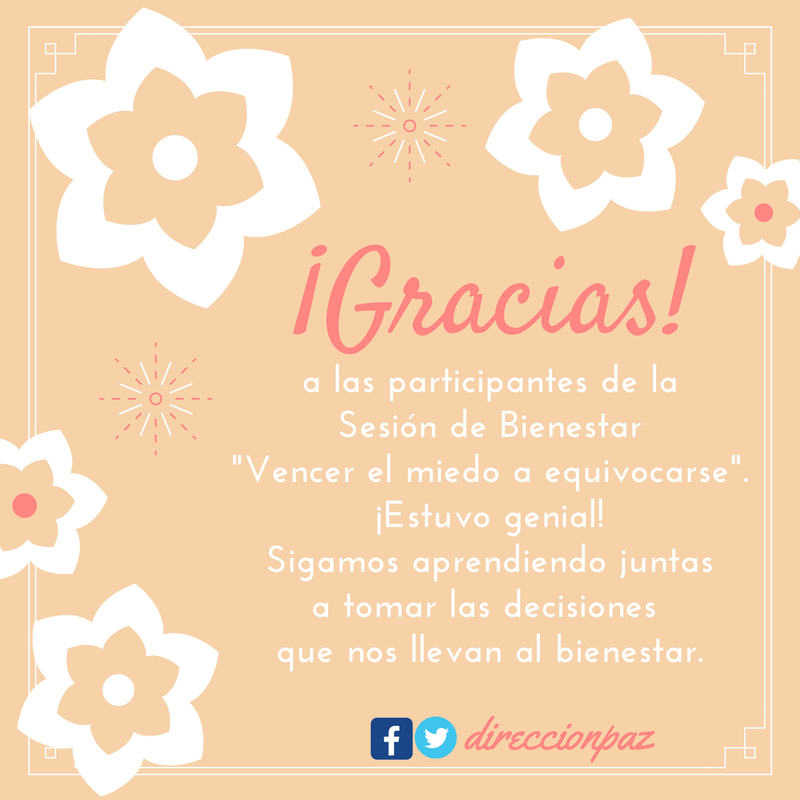 DireccionPaz's tweet photo. Gracias infinitas a las participantes en la Sesión de Bienestar de ayer. ¡Estuvo genial! ❤️

¡Cada vez es más fácil identificar y tomar las decisiones que nos llevan al bienestar! 🙂🙏❤️ https://t.co/Dt6uZievbJ